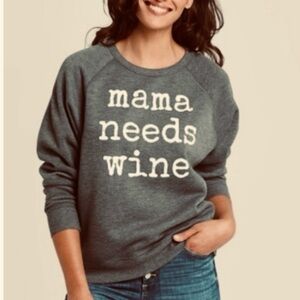 Gray Women's Sweatshirt - 'Mama Needs Wine'